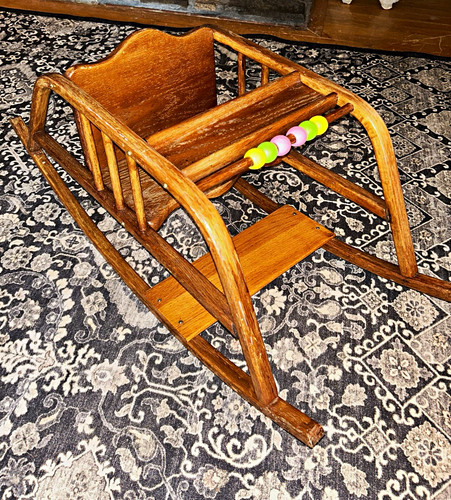 Wood doll rocking cradle - wood,